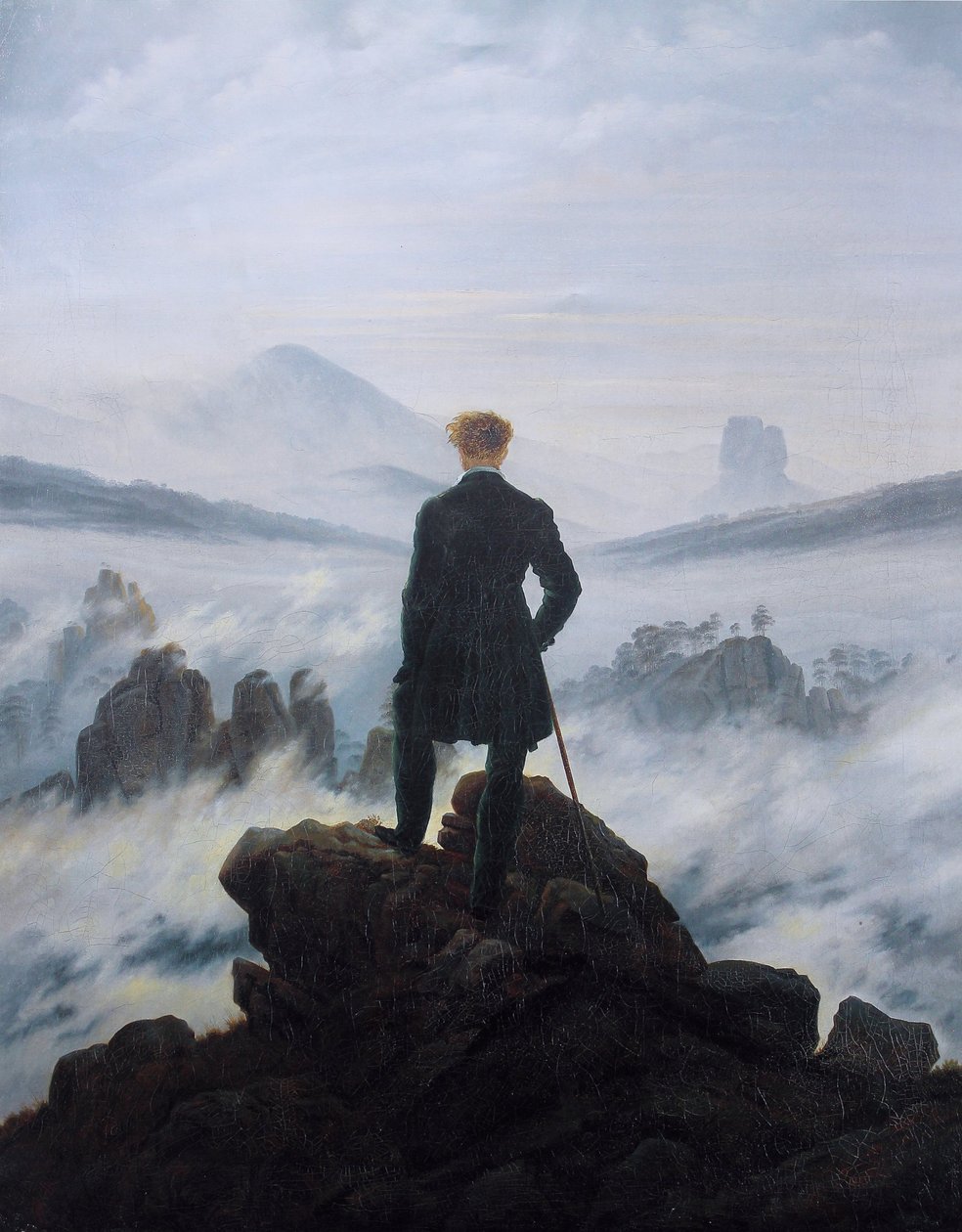 Vandreren over Nebelhavet av Caspar David Friedrich