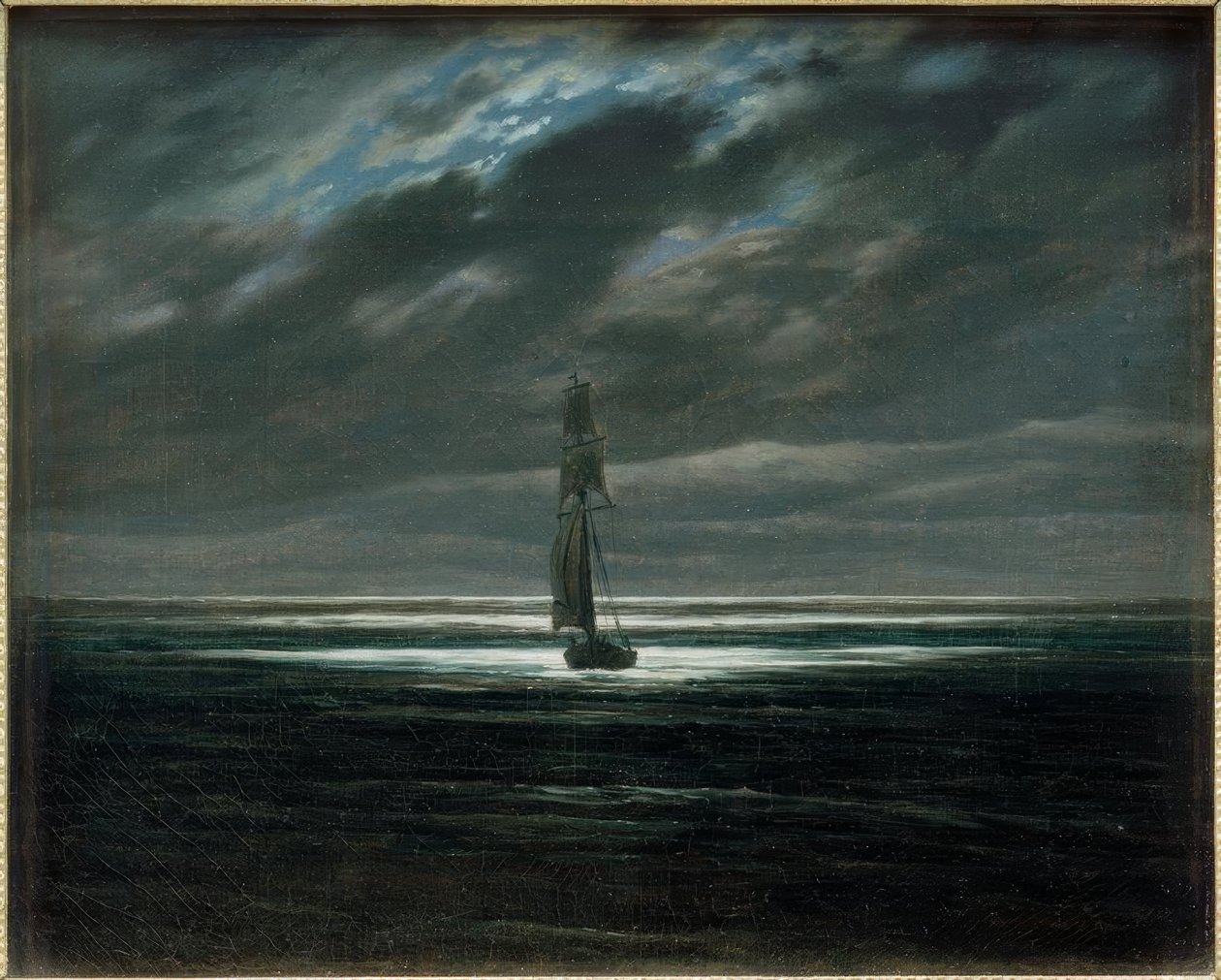 Havlandskap ved måneskinn på havet av Caspar David Friedrich