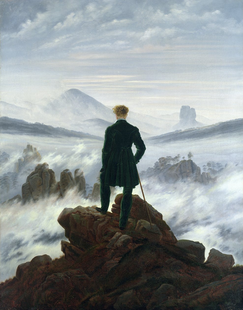 Vandreren over tåkehavet av Caspar David Friedrich