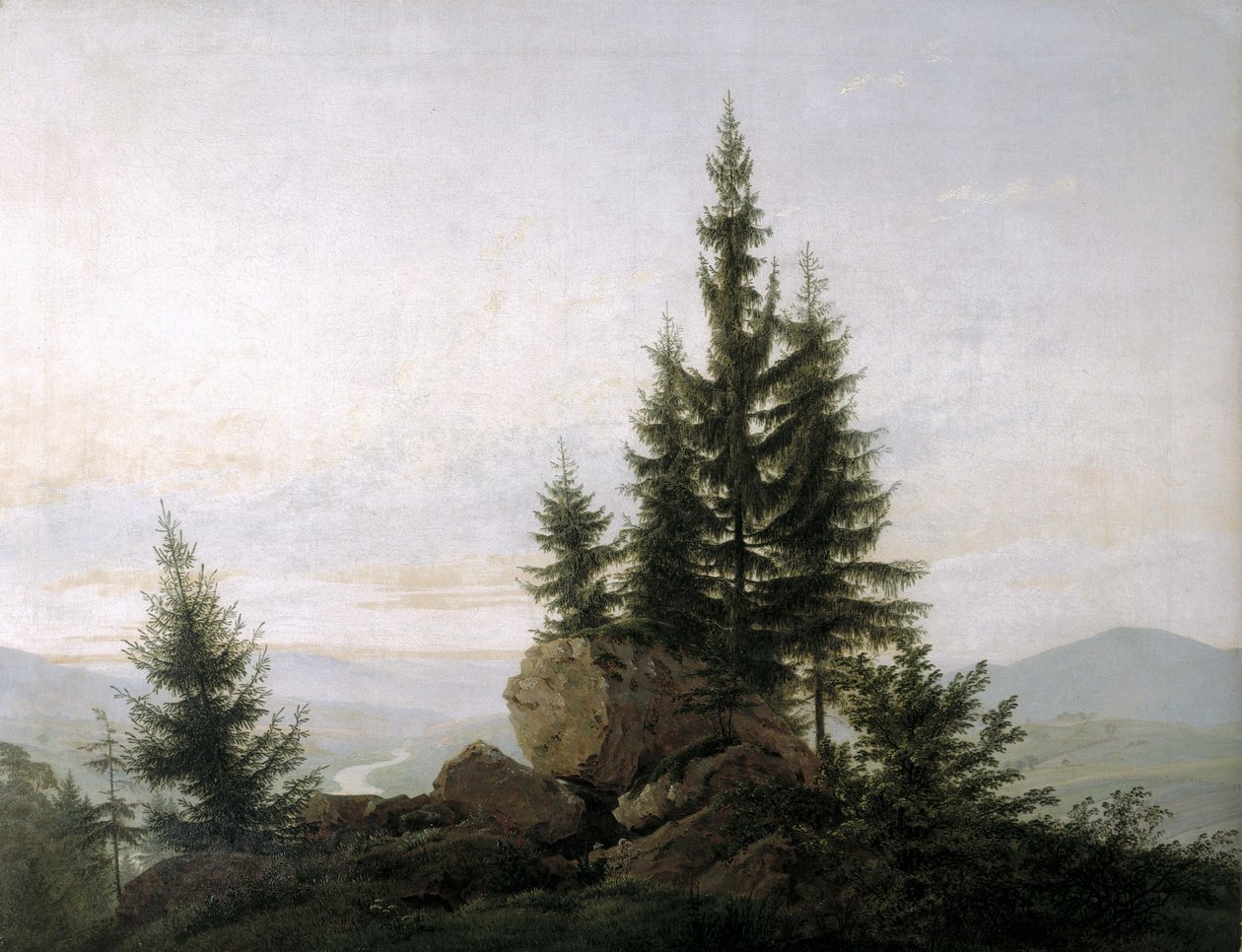 Utsikt over Elbe -dalen av Caspar David Friedrich