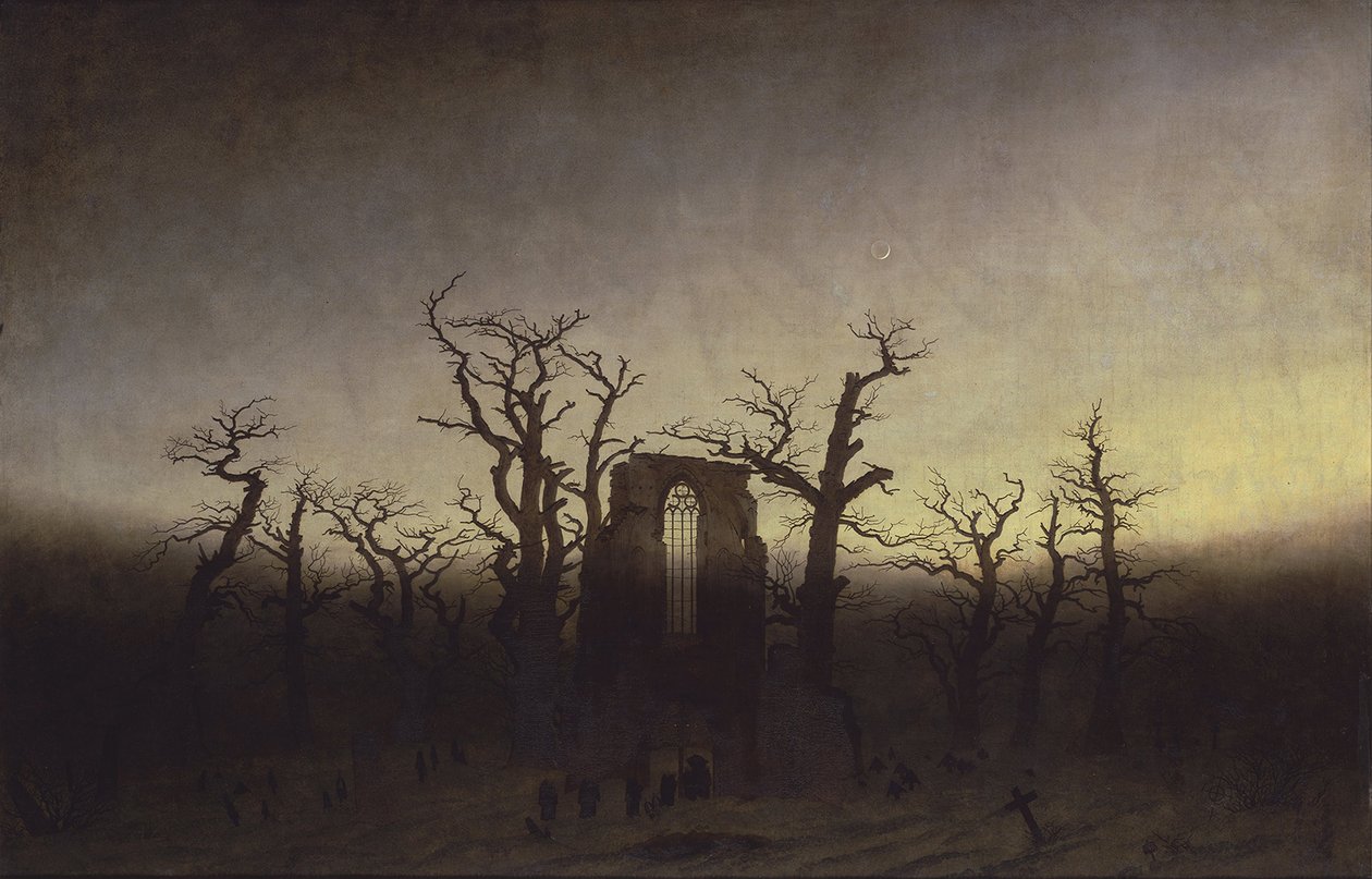 Kloster i eikeskogen av Caspar David Friedrich