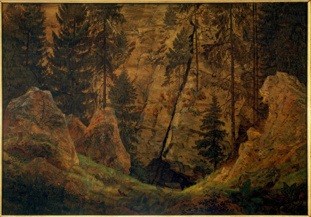 Felsental (Arminius grav) av Caspar David Friedrich