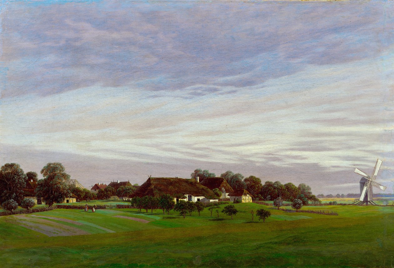 Flatt landskap nær Greifswald, 1822-1823 av Caspar David Friedrich