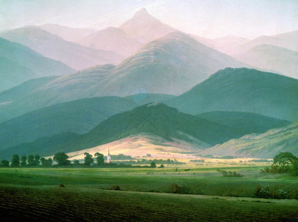 Landskap i Riesengebirge av Caspar David Friedrich