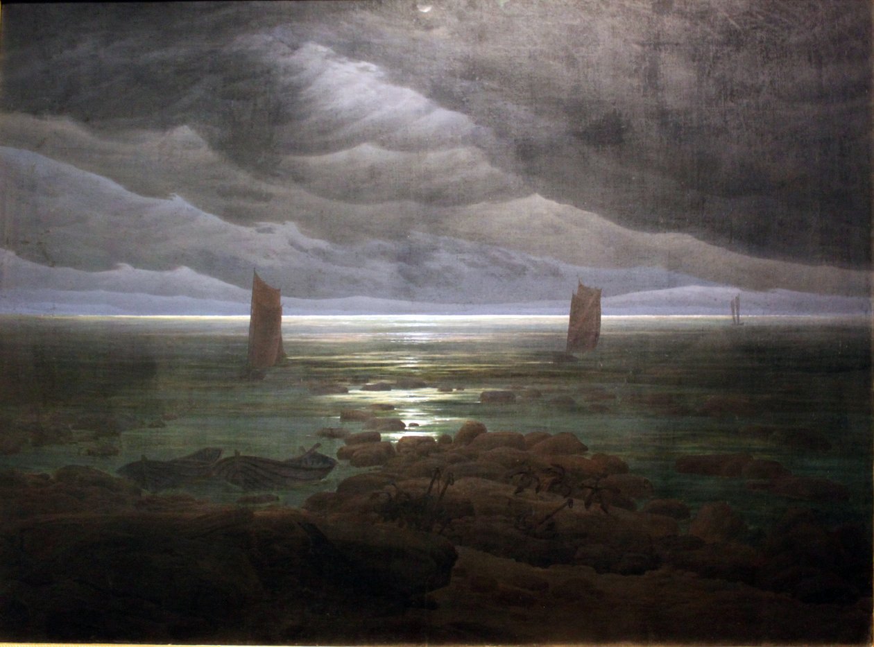 Seashore i måneskinn av Caspar David Friedrich