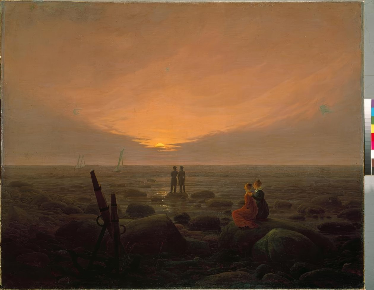 Månen står opp ved havet av Caspar David Friedrich