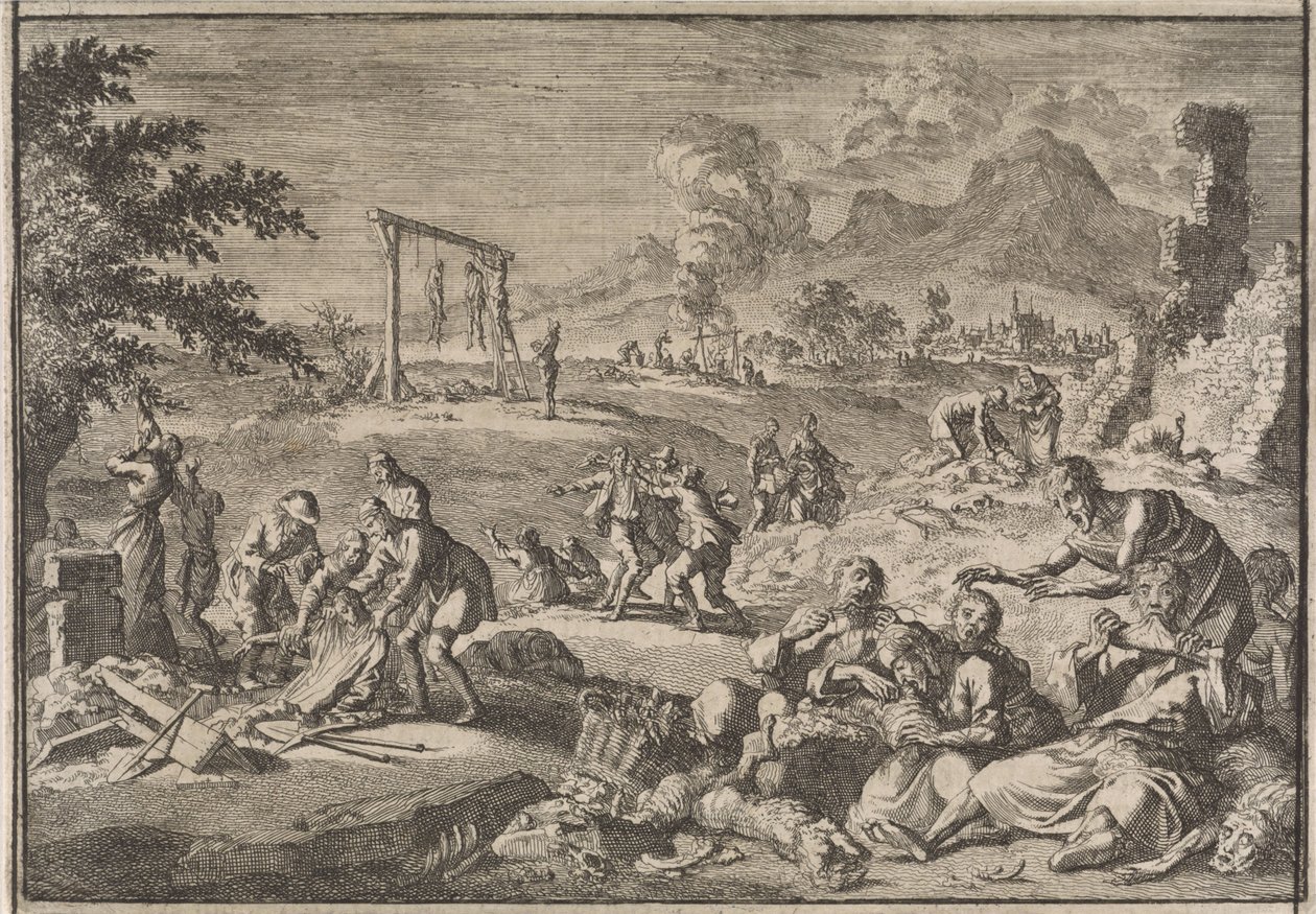 Hungersnøden i Tyskland, 1637, 1701. av Caspar Luyken