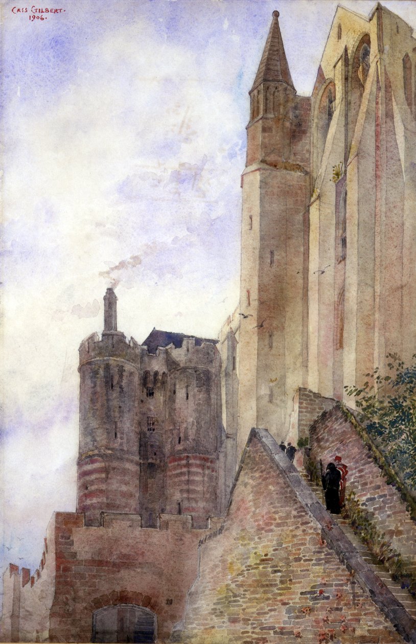 Mont Saint-Michel, Frankrike, 1906. av Cass Gilbert