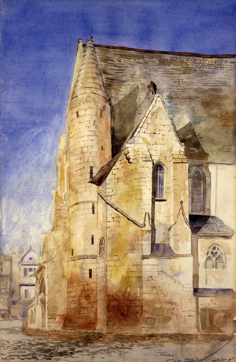 Old Church, Tours, Frankrike, 1880. av Cass Gilbert