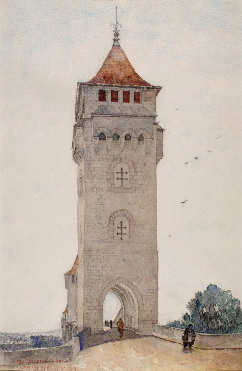 Pont Valentre, Cahors, 1926. av Cass Gilbert