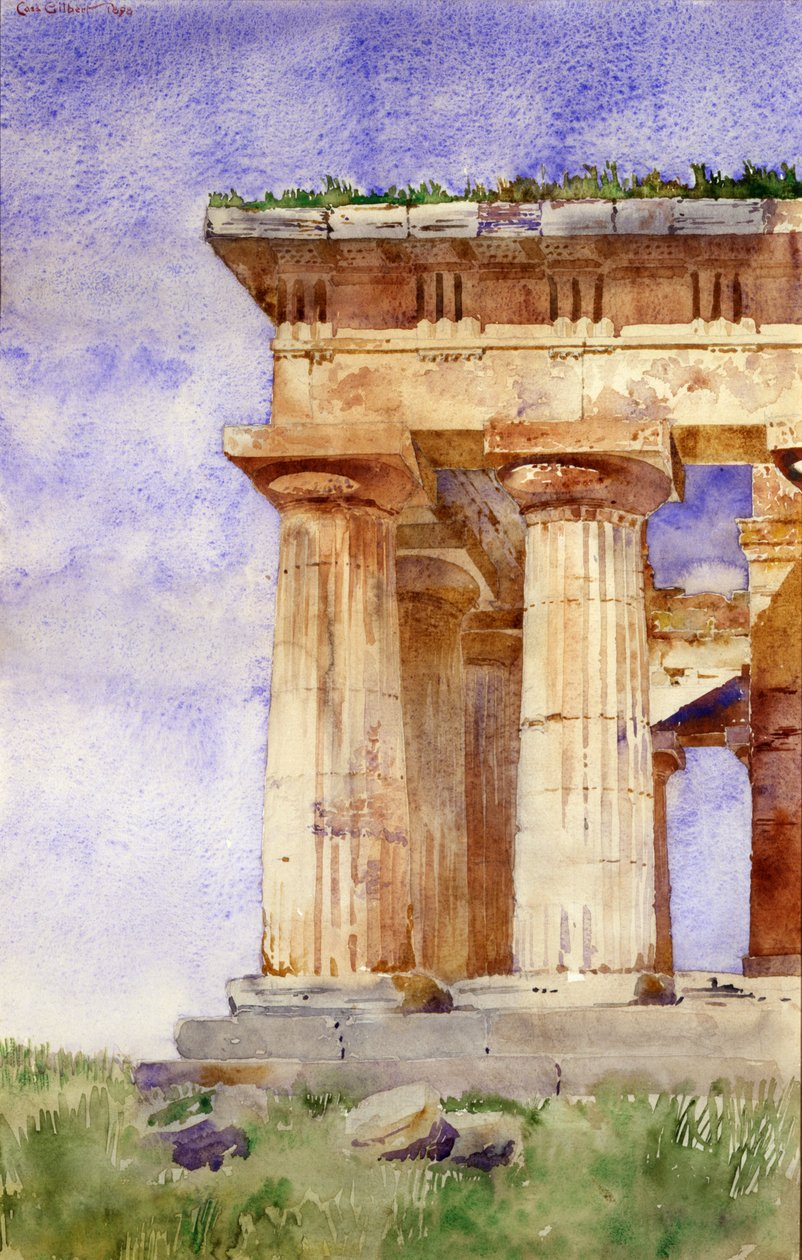 Neptun-tempelet, Paestum, 1898. av Cass Gilbert