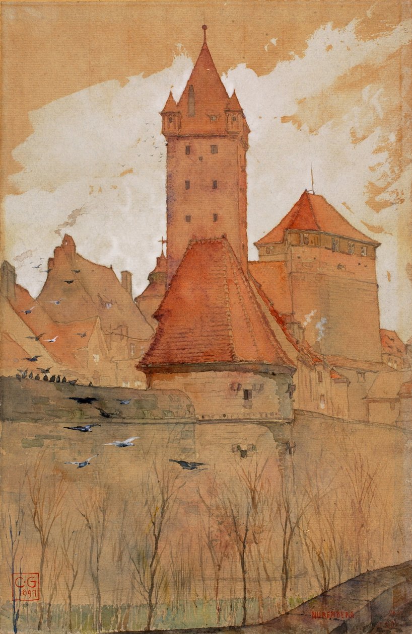 Tårn fra bymuren, Nürnberg, 1897. av Cass Gilbert