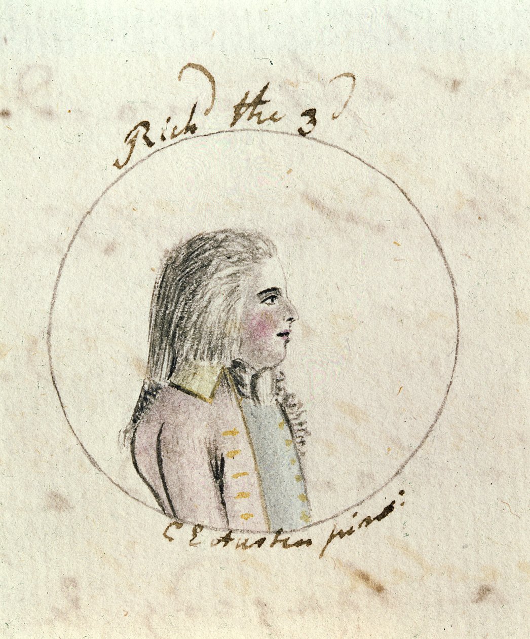Portrett av Richard III (1452-85) ca. 1790 (penn og blekk og wc på papir) av Cassandra Austen