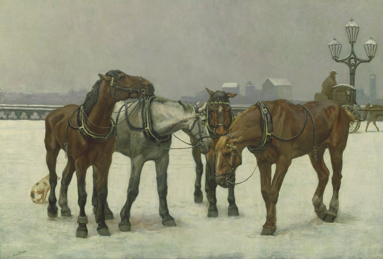 Drosjehester på Seinen av Cecil Brown
