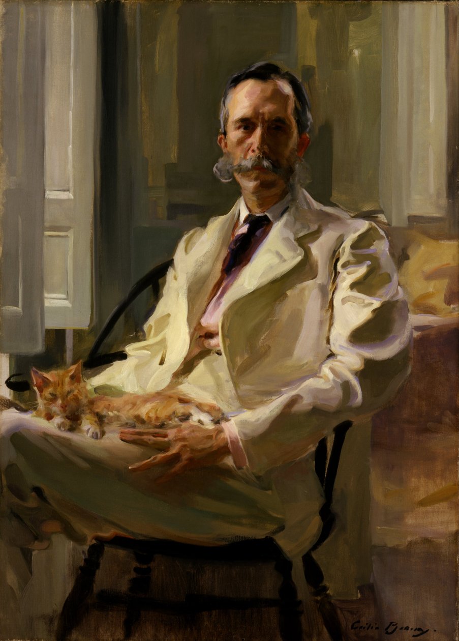 Mann med katten (Henry Sturgis Drinker) av Cecilia Beaux
