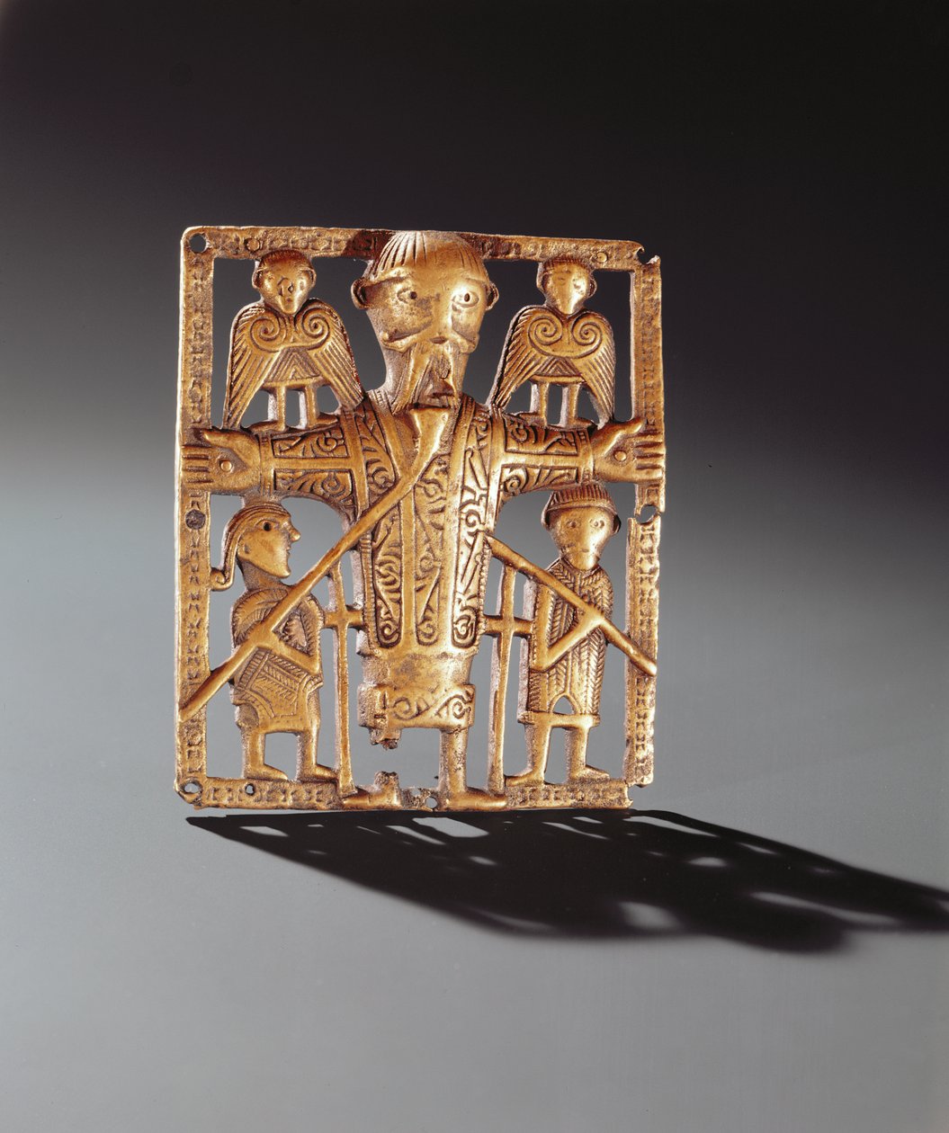 Korsfestelsesplakett, Clonmacnoise, County Offaly, vikingtid, 10-1100-tallet (bronse) av Celtic