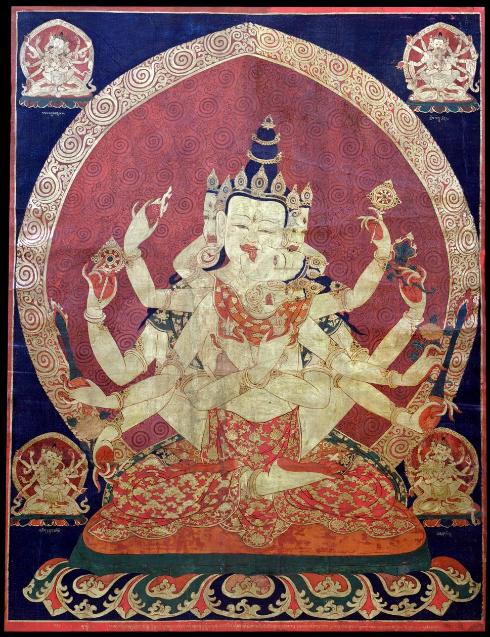 Guhyasamaja Akshobhyavajra Tanaka, 1600-tallet. av Central Asian Art.