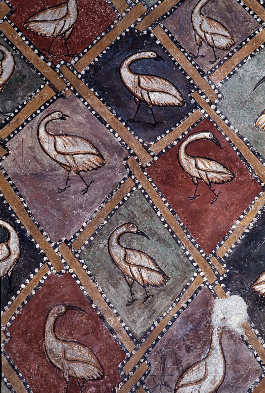 Fugler, detaljer (fresco av Central Italian School