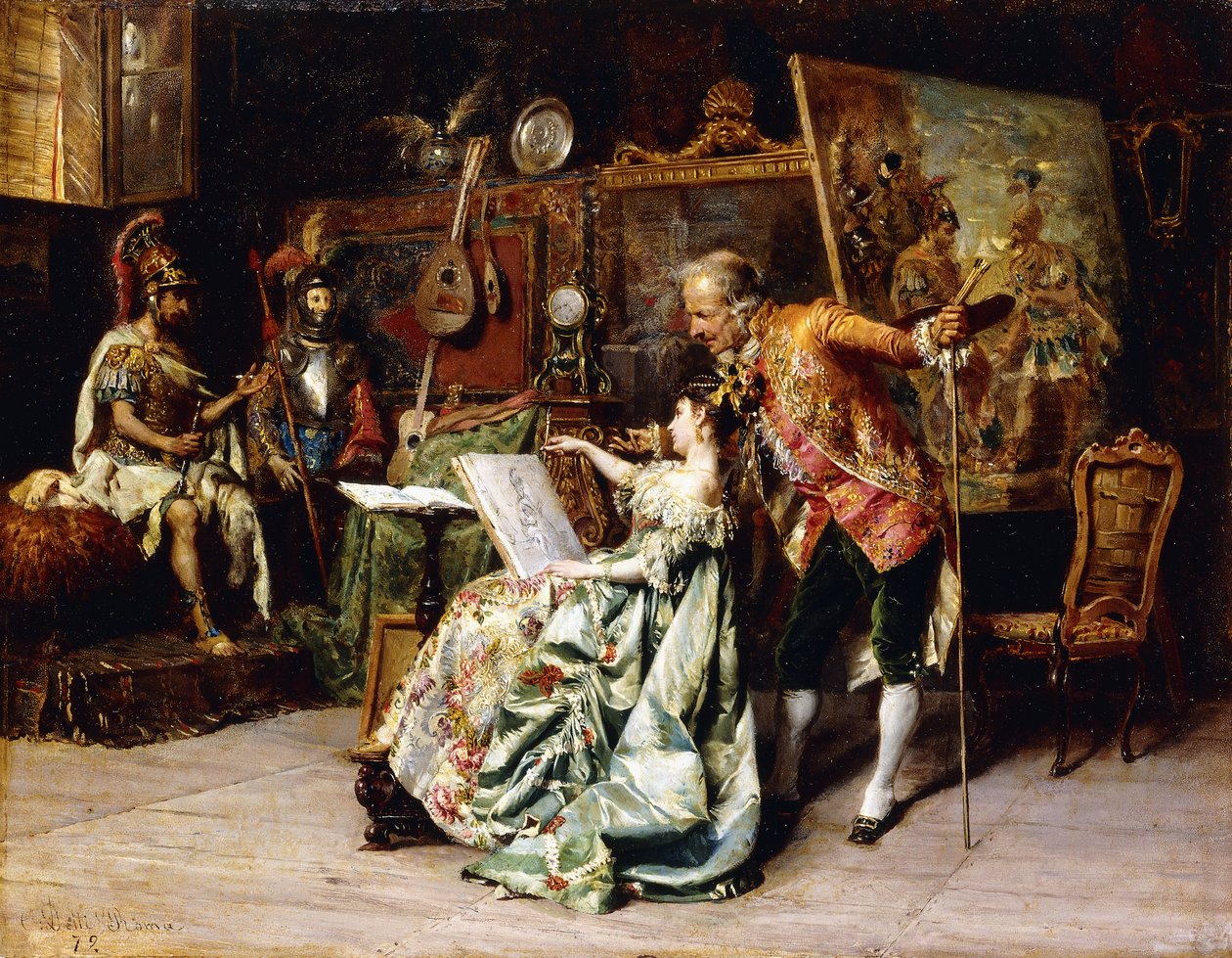 I kunstnerens studio, 1872 av Cesare Auguste Detti