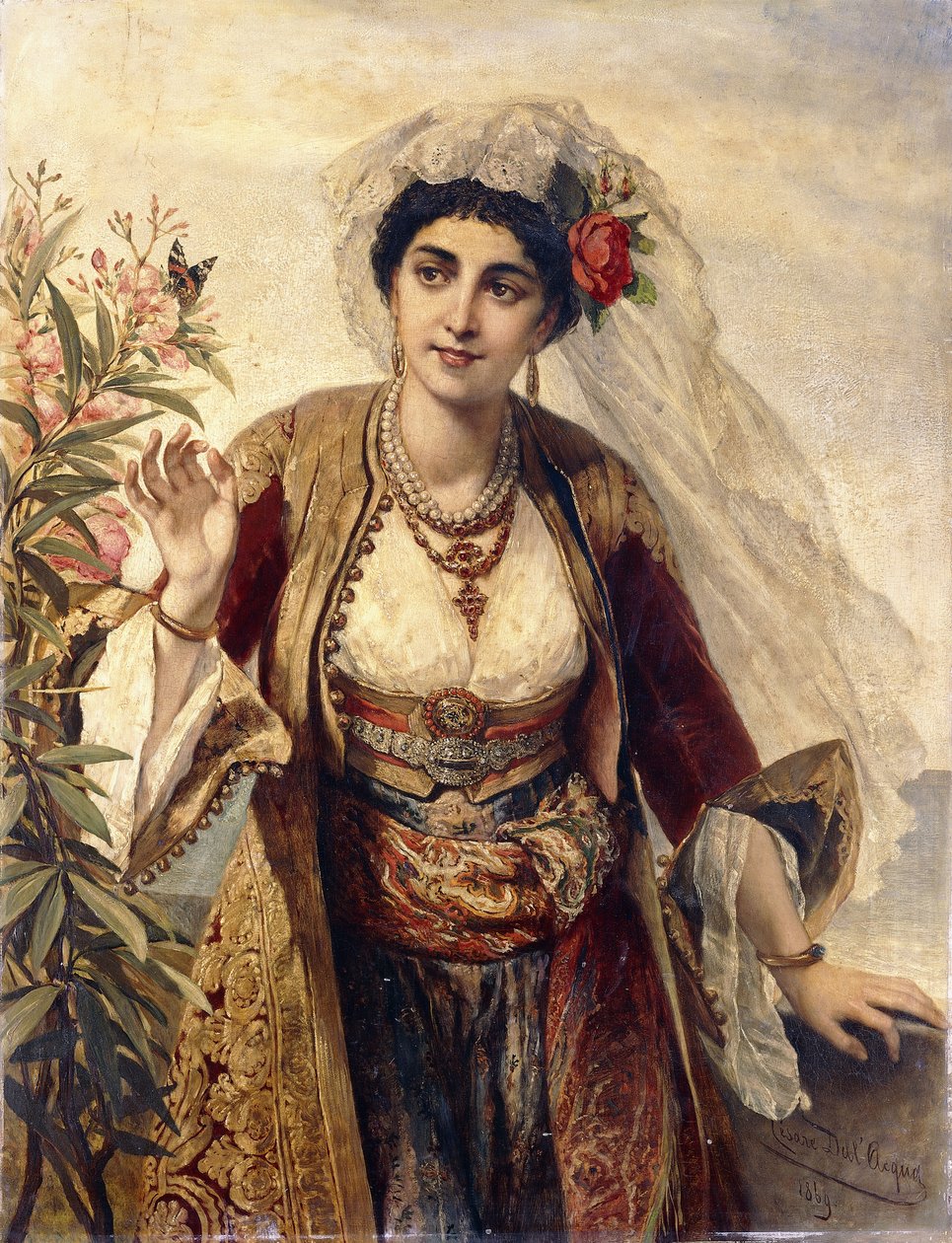 En eksotisk skjønnhet, 1869 av Cesare Felix dell Acqua
