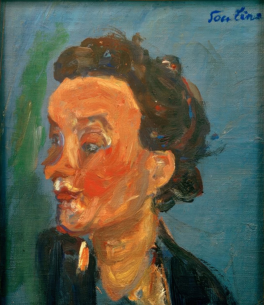 Den unge engelske kvinnen i blått (Junge Engländerin in Blau) av Chaim Soutine