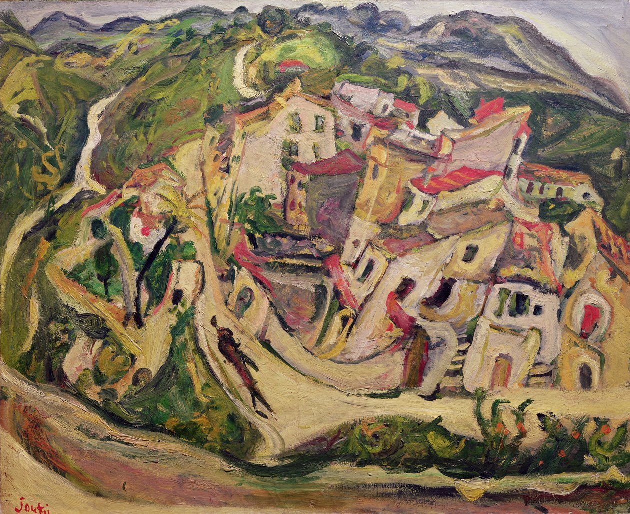 Hus i Cagnes, 1923 av Chaim Soutine