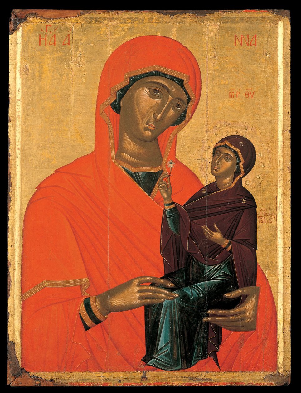 St. Anne med jomfruen av Chanter Angelos Akotandos