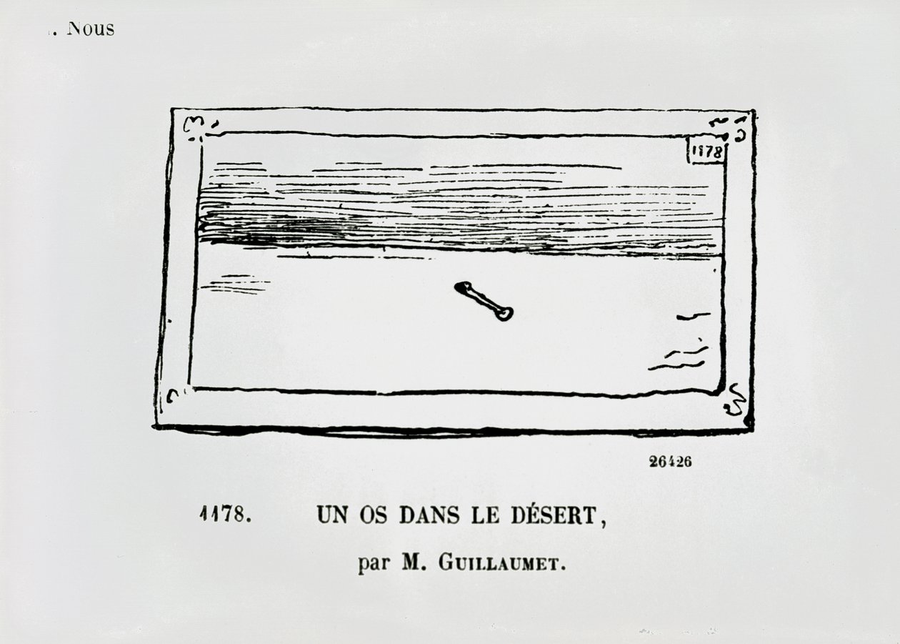 A Bone in the Desert, karikatur av et maleri Ørkenen av Gustave Guillaumet fra 