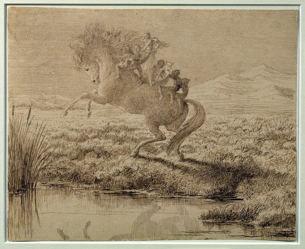 The Escape (penn og blekk) av Charles Altamont Doyle