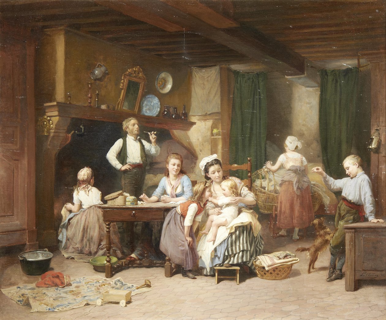 Familie tid av Charles Auguste Romain Lobbedez