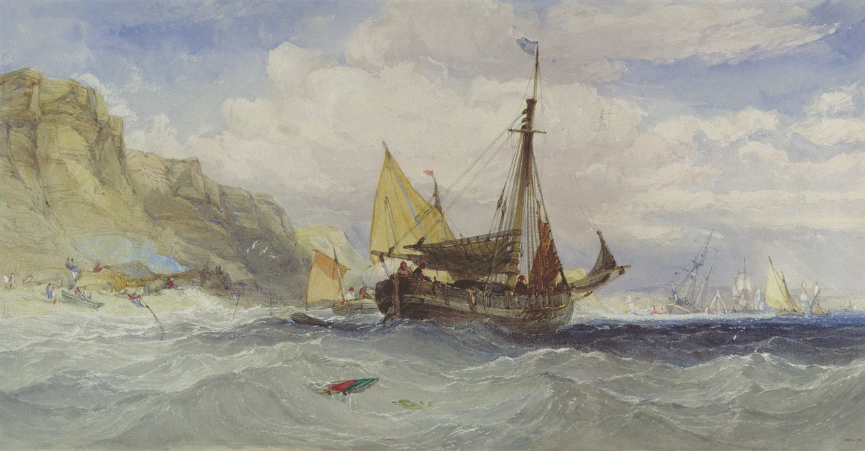Fiskebåter utenfor Isle of Wight av Charles Bentley