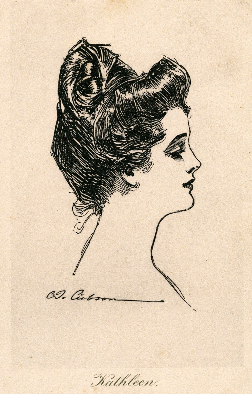 Kathleen, en Gibson-jente, ca. 1900 av Charles Dana Gibson