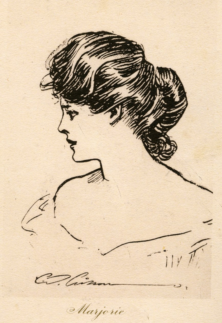 Marjorie, en Gibson-jente, ca. 1900 av Charles Dana Gibson