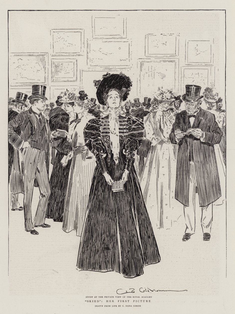 Skied, her First Picture  av Charles Dana Gibson