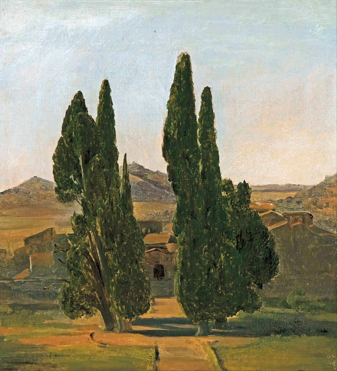 Cypress trær på Villa dEste av Charles Lock Eastlake