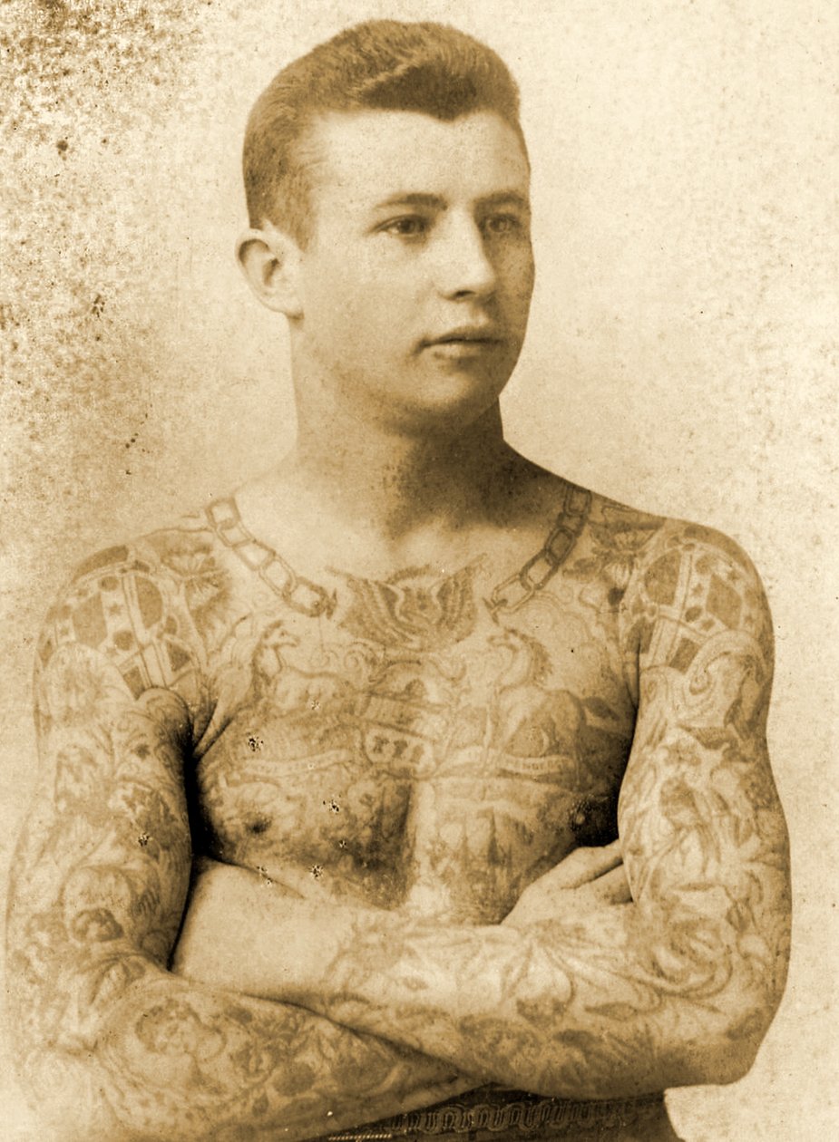 Portrett av en tatovert mann av Charles Eisenmann