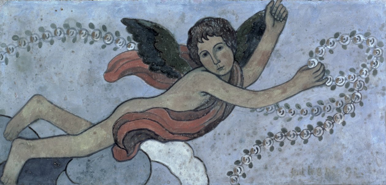 The Guardian Angel with a Garland, 1892 (gouache på gips) av Charles Filiger