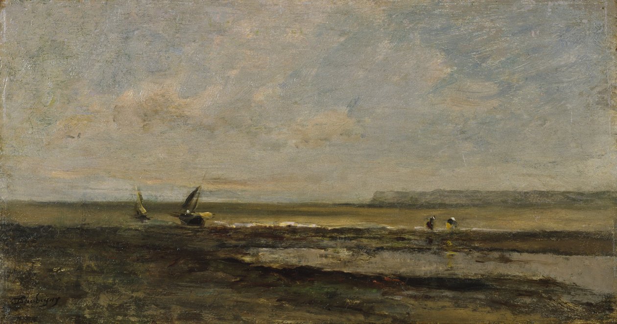 Strandscene av Charles Francois Daubigny