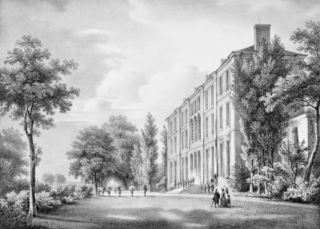 Chateau de Frechines, gravert av C. Motte, ca. 1830-40 av Charles Francois Joseph Pensee