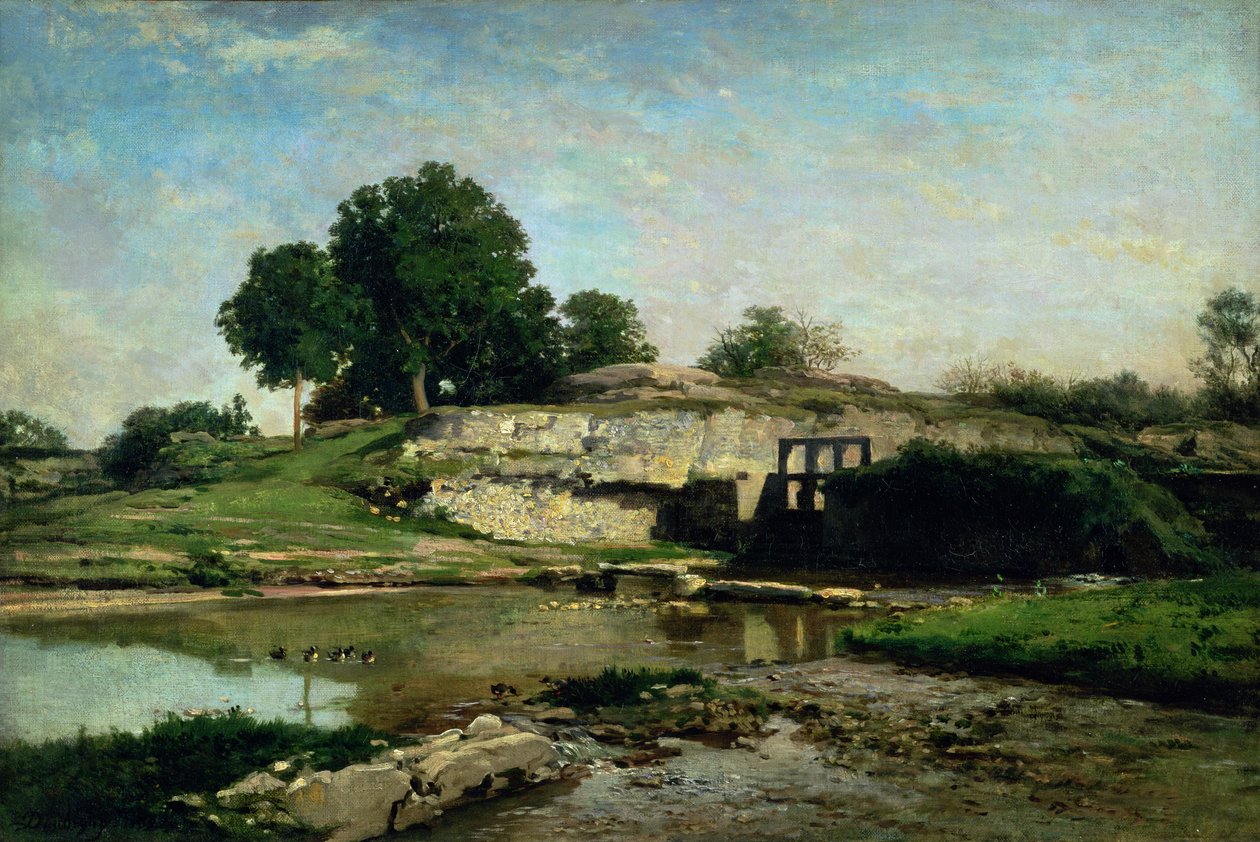 Låsen ved Optevoz, 1859 av Charles Francois Daubigny