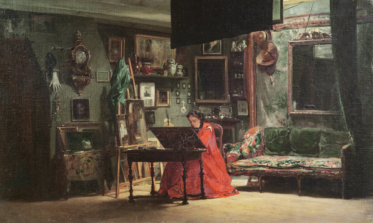 Prinsesse Mathilde Bonaparte (1820-1904) i sitt studio av Charles Giraud