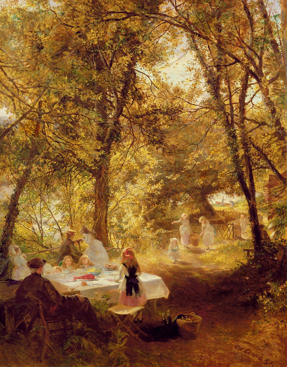 Vår piknik - Ny lås, Berks. av Charles James Lewis
