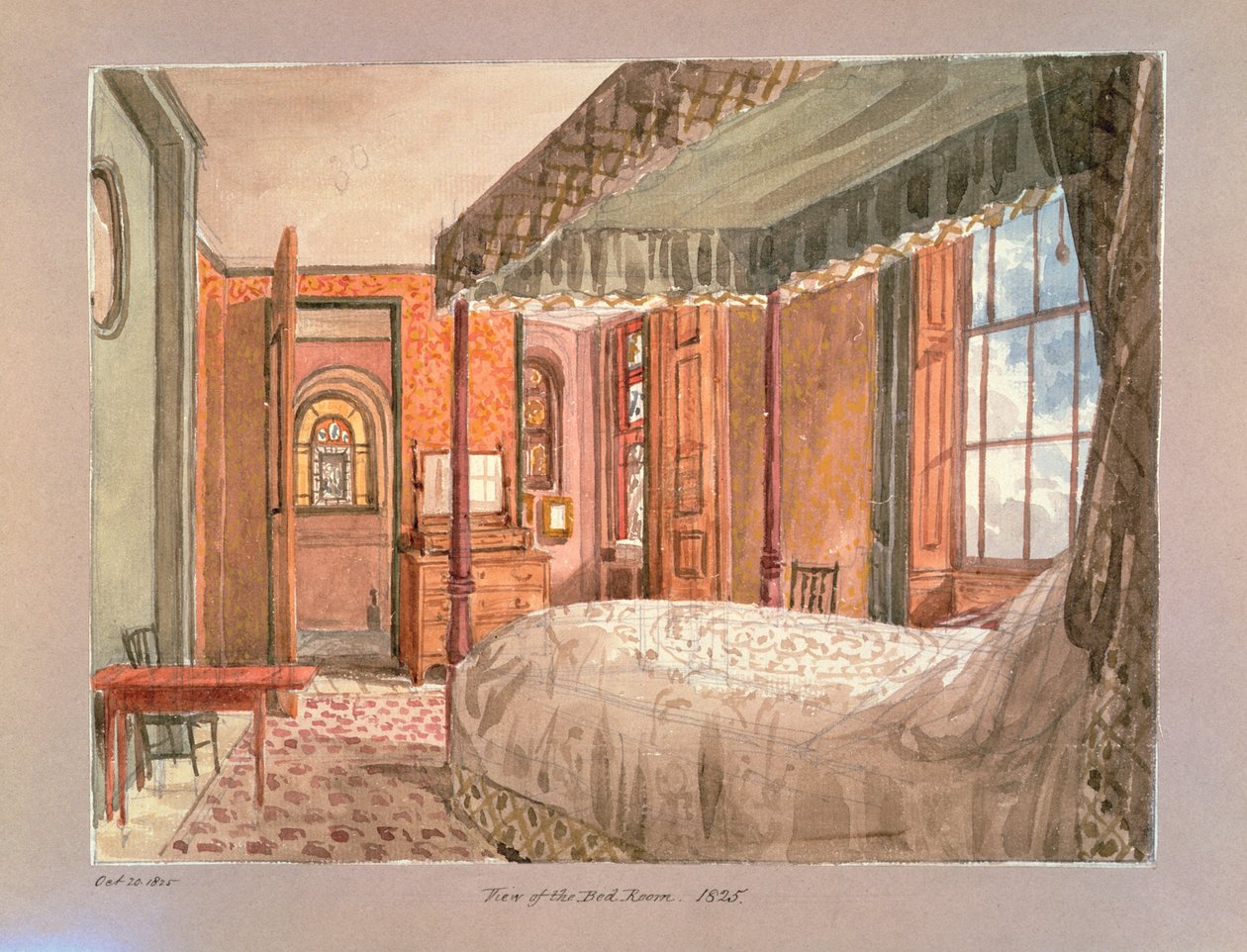 Utsikt over soverommet, 1825 av Charles James Richardson