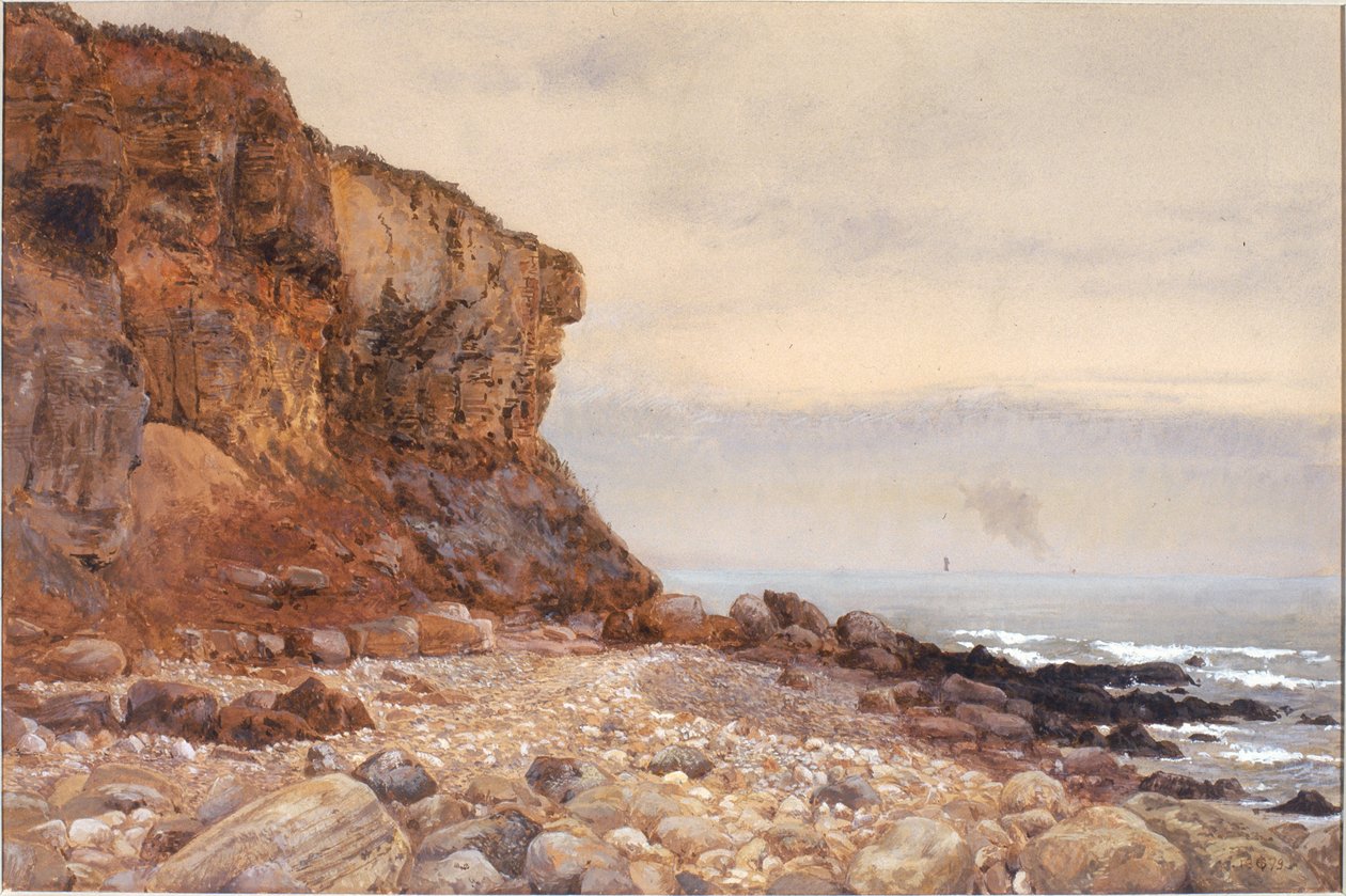 Nær Tynemouth Pier (kroppsfarge og wc på papir) av Charles James Spence