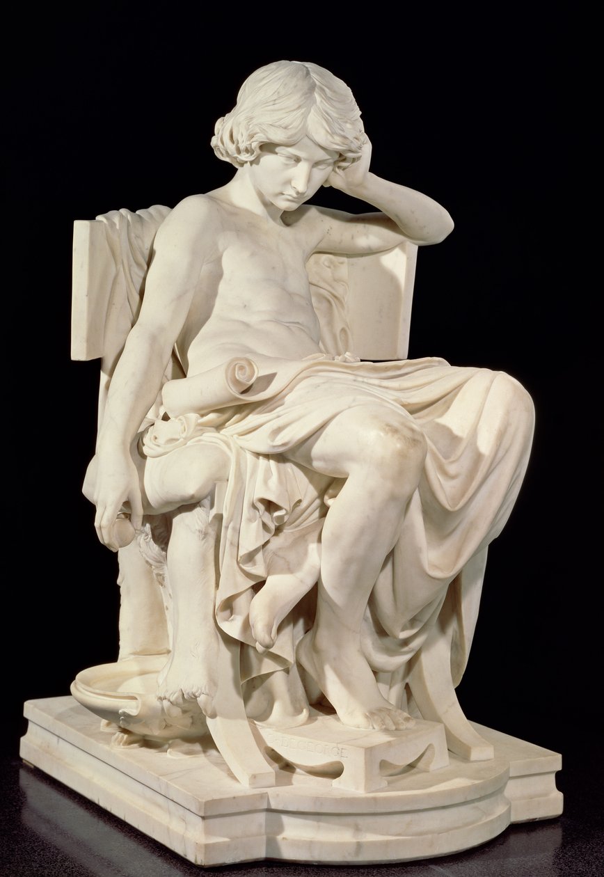 Den unge Aristoteles, 1870 (marmor) av Charles Jean Marie Degeorge