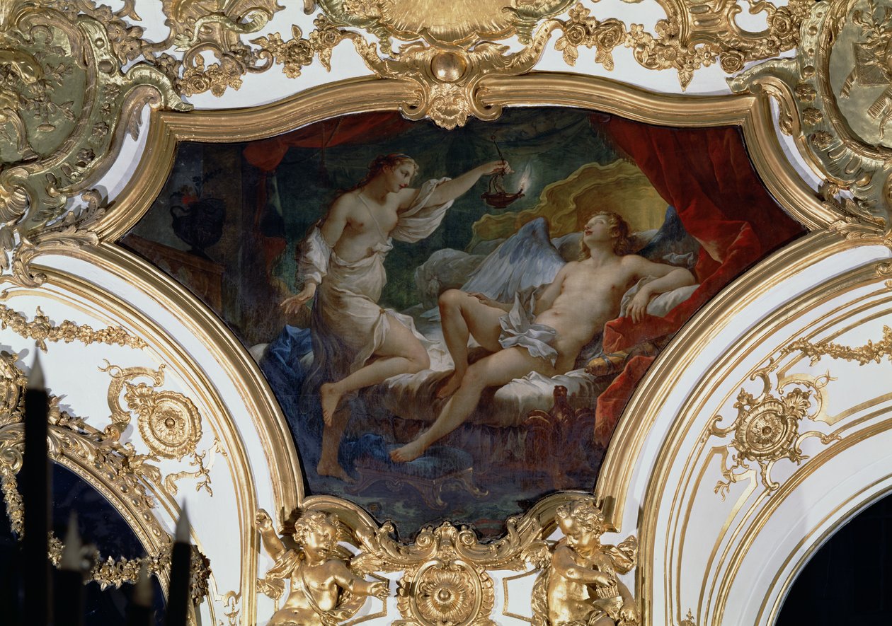 Psyche and Cupid, takpanel fra Salon de la Princesse av Charles Joseph Natoire