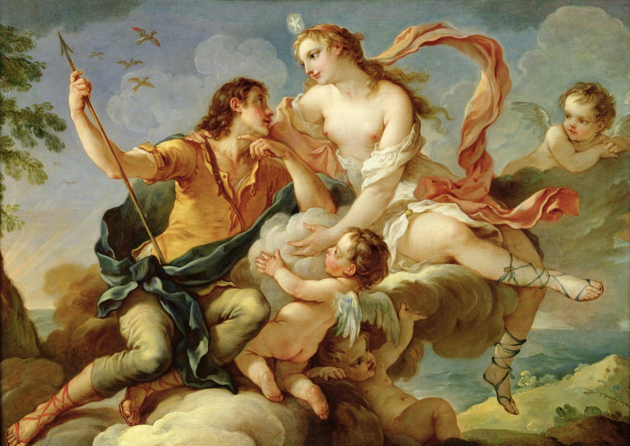 Venus og Adonis av Charles Joseph Natoire
