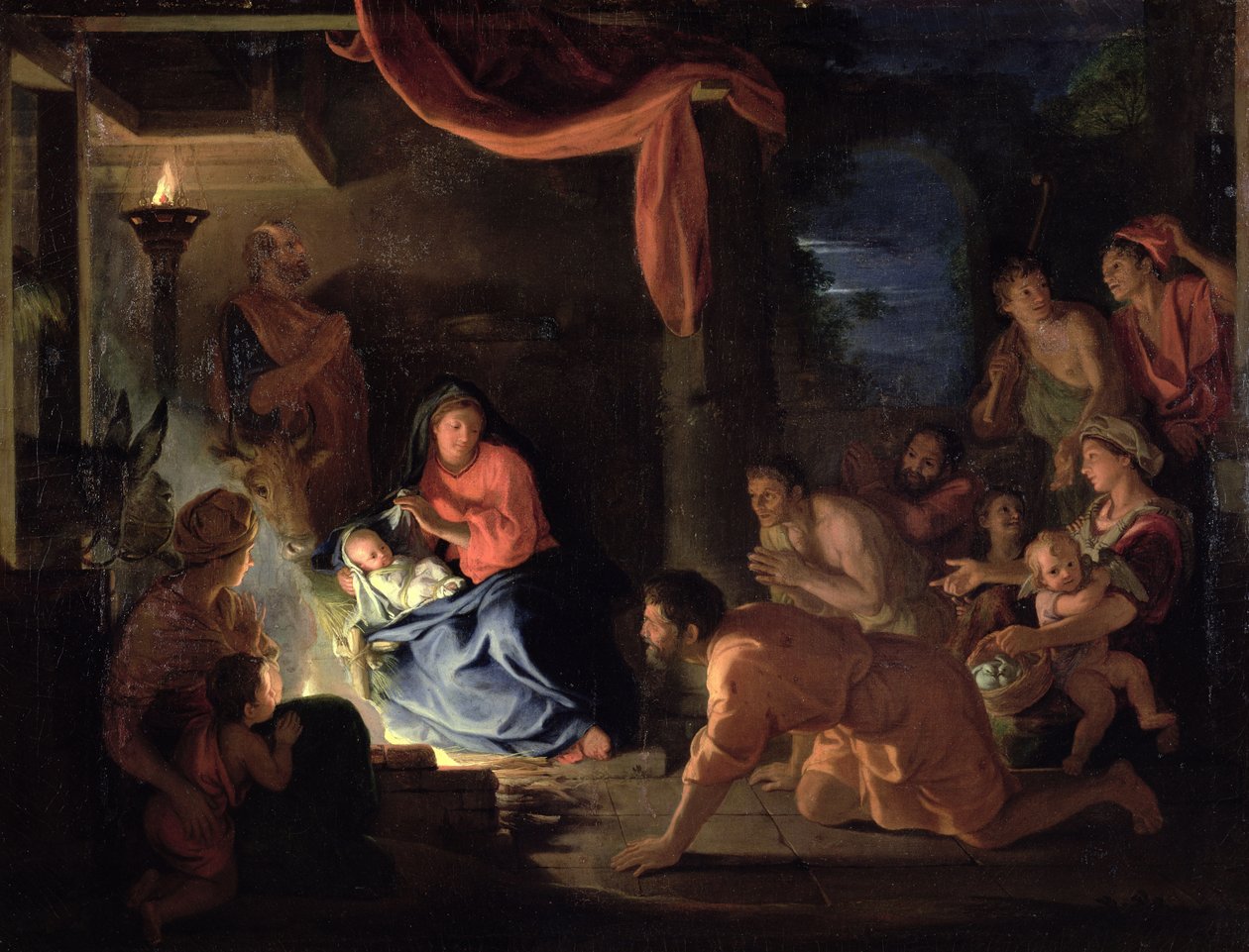 Tilbedelse av hyrdene, 1689 av Charles Le Brun