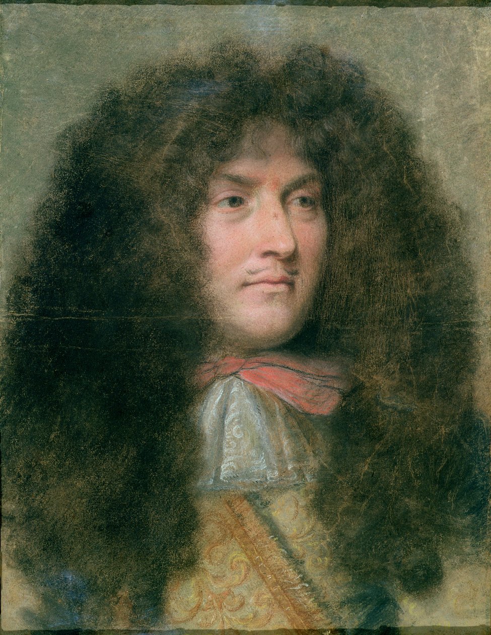 Portrett av Louis XIV (1638-1715) konge av Frankrike (pastell på papir) av Charles Le Brun
