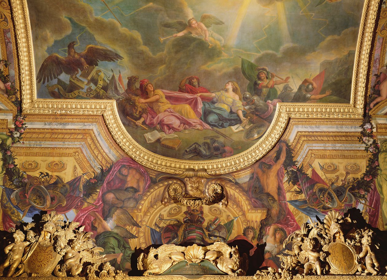The Strategy of the Spanish Ruined by the Take of Ghent, takmaleri fra Galerie des Glaces av Charles Le Brun